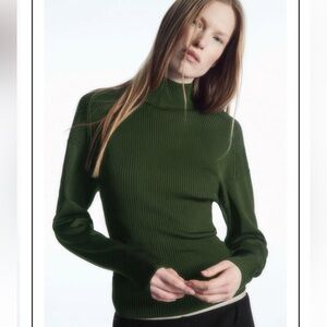 COS Ribbed Open Back Turtleneck Sweater